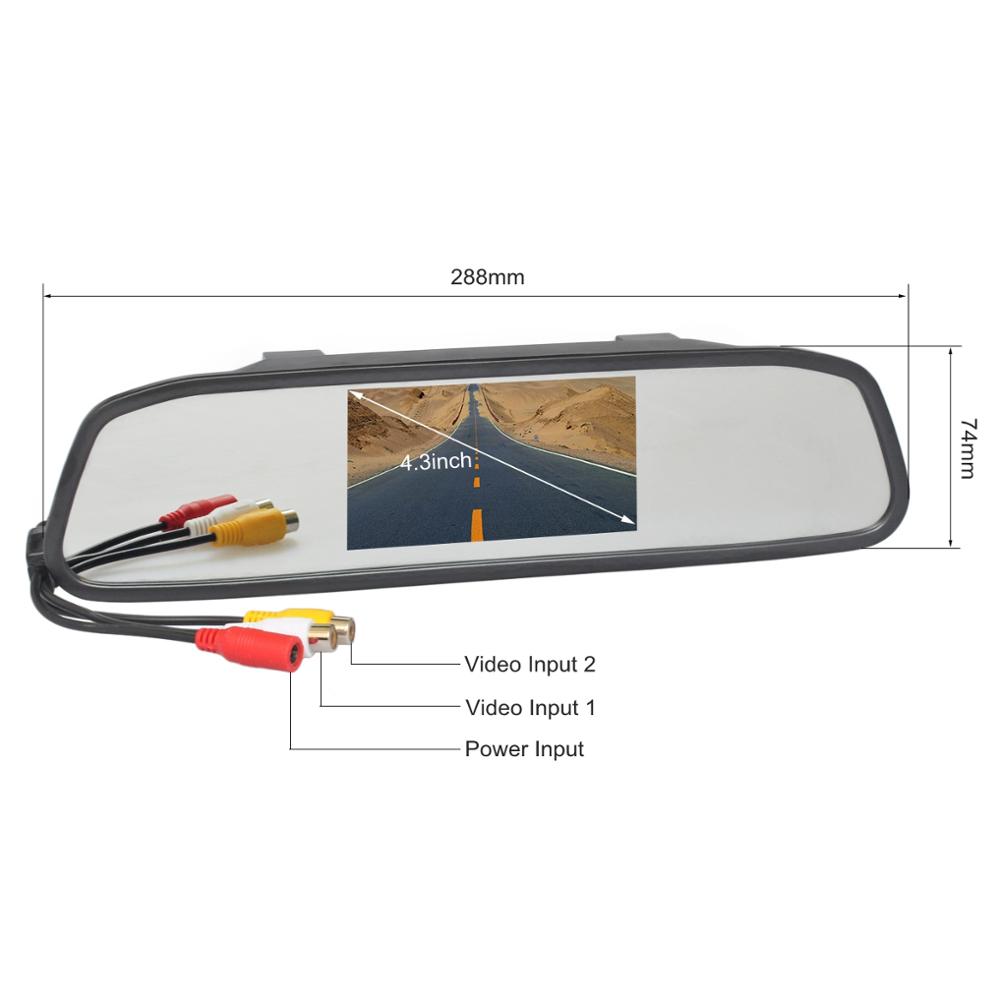 SMALUCK 4.3inch TFT LCD Screen - огляд і ціна Dash Cam Mirror Backup Camera