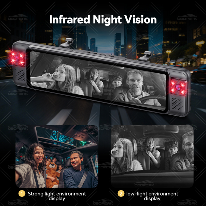 D75 Rearview Mirror FHD 1080P  - огляд і ціна Dash Cam Night Vision Infrared