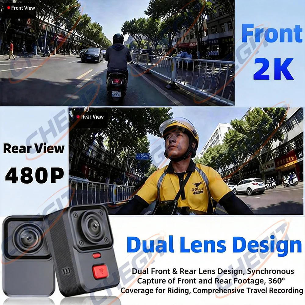 2K Dual lens HD Motorcycle Dri - огляд і ціна Dash Cam 2K Dual Lens