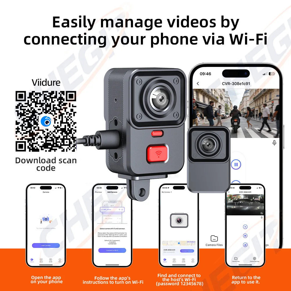 2K Dual lens HD Motorcycle Dri - огляд і ціна Dash Cam 2K Dual Lens