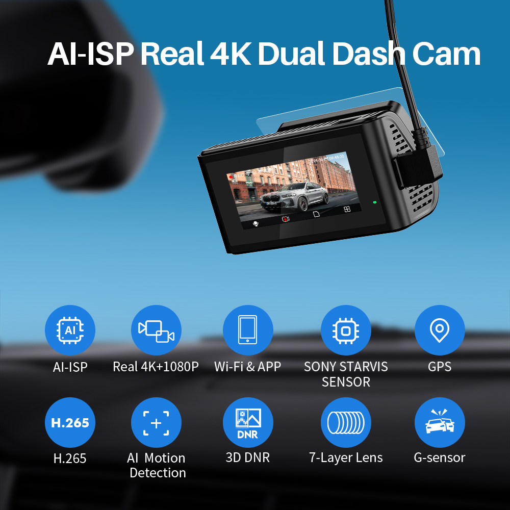 KAWA Dash Cam D11 4K Front and - огляд і ціна Dash Cam 4K Sony Starvis
